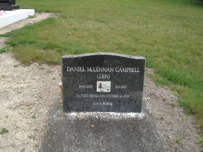 Photo of headstones/Daniel McLennan Campbell d1997 hdstn Te Puia cem